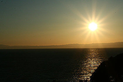 江の島頂上からの夕日